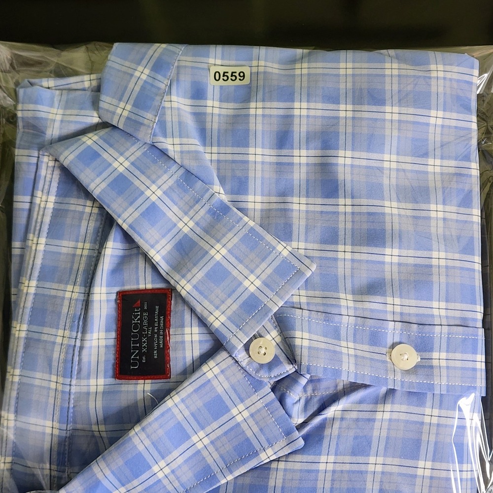 UNTUCKit Button Down Mens XXXL Tall Zonte Plaid Stretch Performance Excellent - Picture 12 of 12